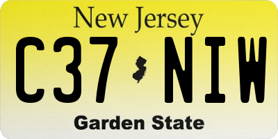 NJ license plate C37NIW