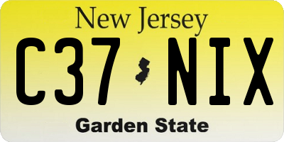 NJ license plate C37NIX