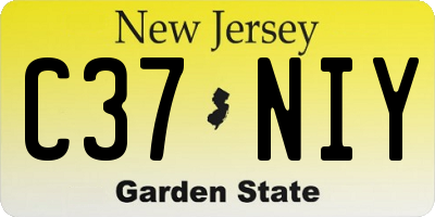 NJ license plate C37NIY