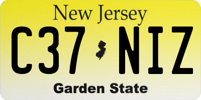 NJ license plate C37NIZ