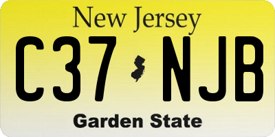 NJ license plate C37NJB