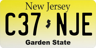 NJ license plate C37NJE
