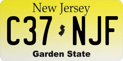 NJ license plate C37NJF
