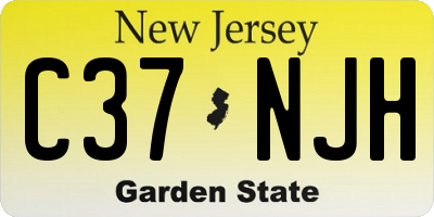NJ license plate C37NJH
