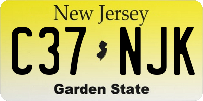 NJ license plate C37NJK