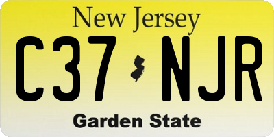 NJ license plate C37NJR