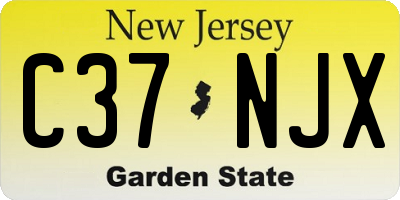 NJ license plate C37NJX