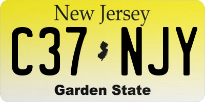 NJ license plate C37NJY
