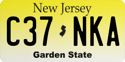 NJ license plate C37NKA
