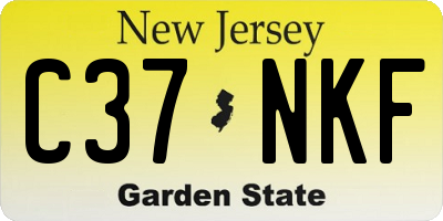 NJ license plate C37NKF
