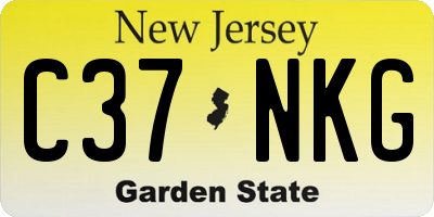 NJ license plate C37NKG