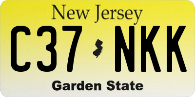 NJ license plate C37NKK