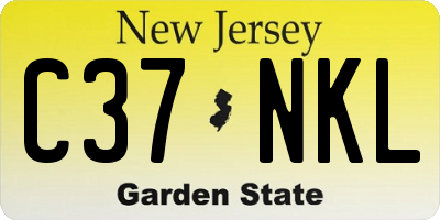 NJ license plate C37NKL