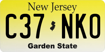 NJ license plate C37NKO