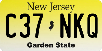 NJ license plate C37NKQ