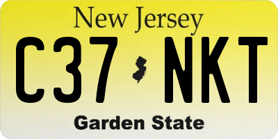 NJ license plate C37NKT