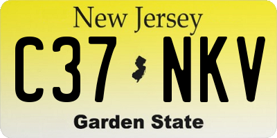 NJ license plate C37NKV
