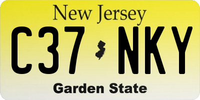 NJ license plate C37NKY