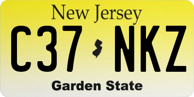 NJ license plate C37NKZ