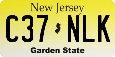 NJ license plate C37NLK