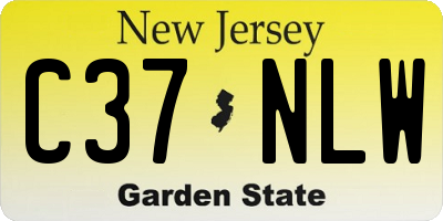 NJ license plate C37NLW