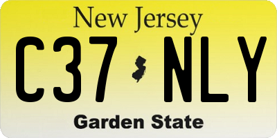 NJ license plate C37NLY