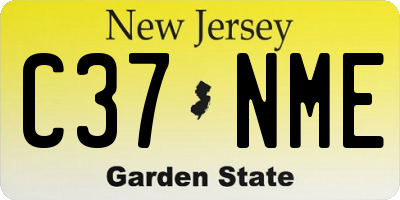 NJ license plate C37NME