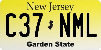 NJ license plate C37NML