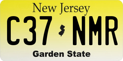 NJ license plate C37NMR
