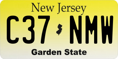 NJ license plate C37NMW