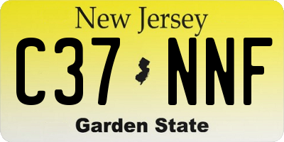NJ license plate C37NNF