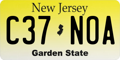 NJ license plate C37NOA