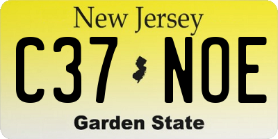 NJ license plate C37NOE