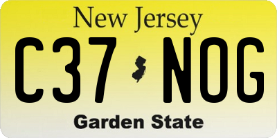 NJ license plate C37NOG