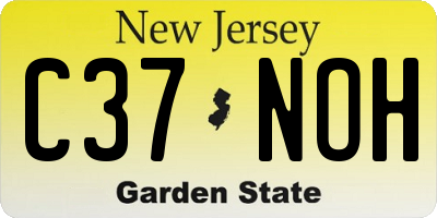 NJ license plate C37NOH