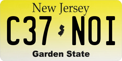 NJ license plate C37NOI