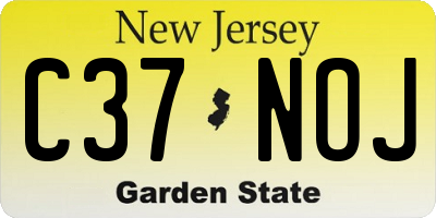 NJ license plate C37NOJ