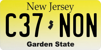 NJ license plate C37NON
