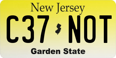 NJ license plate C37NOT