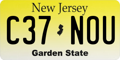 NJ license plate C37NOU