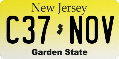 NJ license plate C37NOV