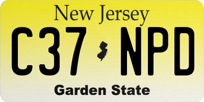 NJ license plate C37NPD