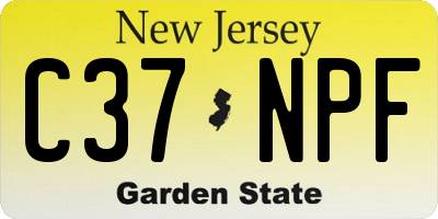 NJ license plate C37NPF