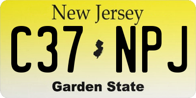 NJ license plate C37NPJ