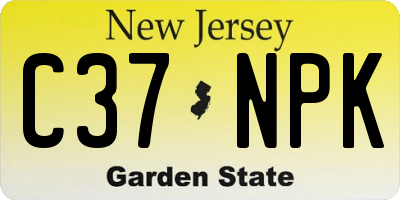 NJ license plate C37NPK