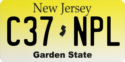 NJ license plate C37NPL