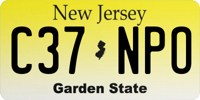 NJ license plate C37NPO