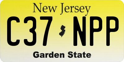 NJ license plate C37NPP