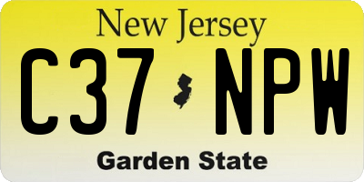 NJ license plate C37NPW