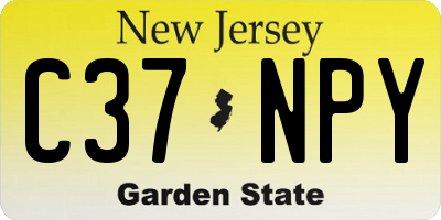 NJ license plate C37NPY